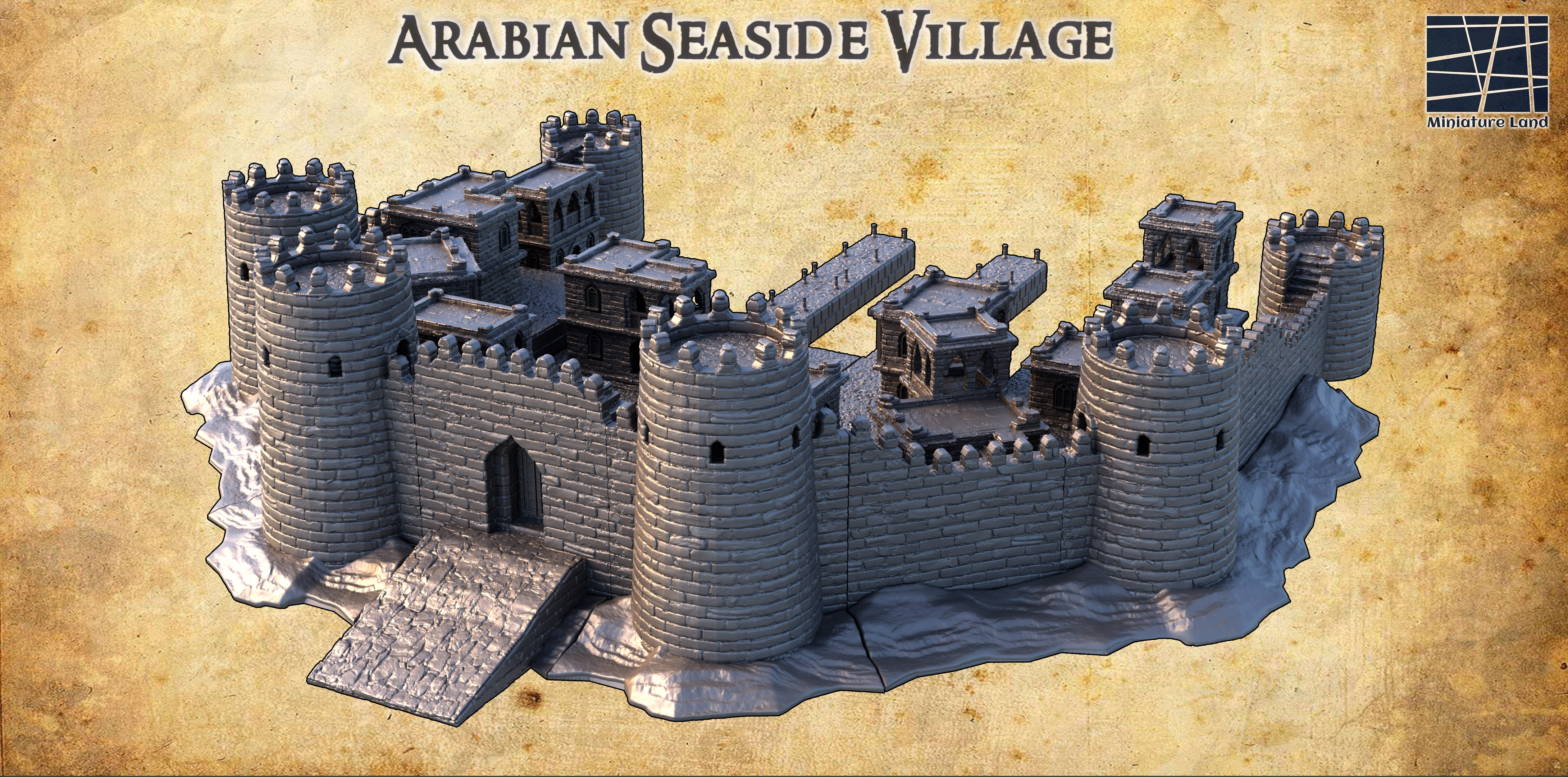 Arabian Seaside Village - Tabletop Terrain - 28 MM